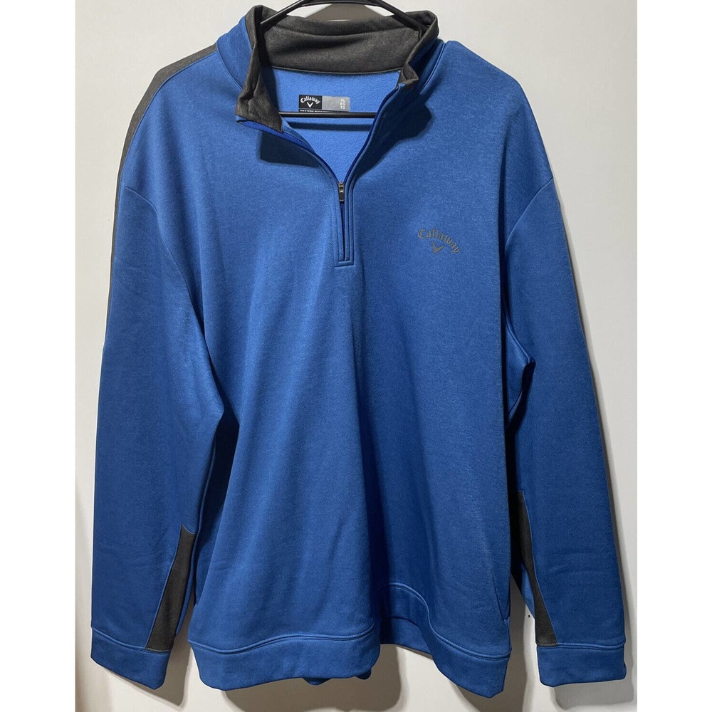 CALLAWAY Men’s Blue Long Sleeve 1/4 Zip Golf Weather Series Pullover XL